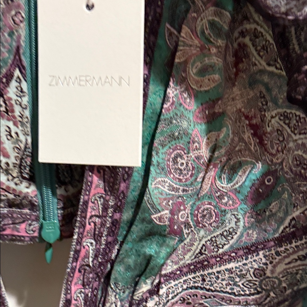 Zimmermann Green and Purple Backless Dress size 0 - Picture 6 of 6